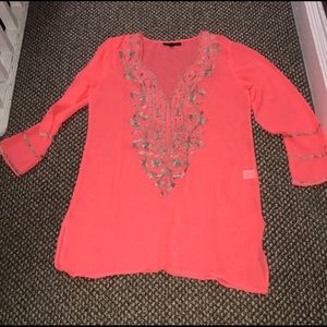 Neon pink Coral swimsuit Cover up Club Z Collection